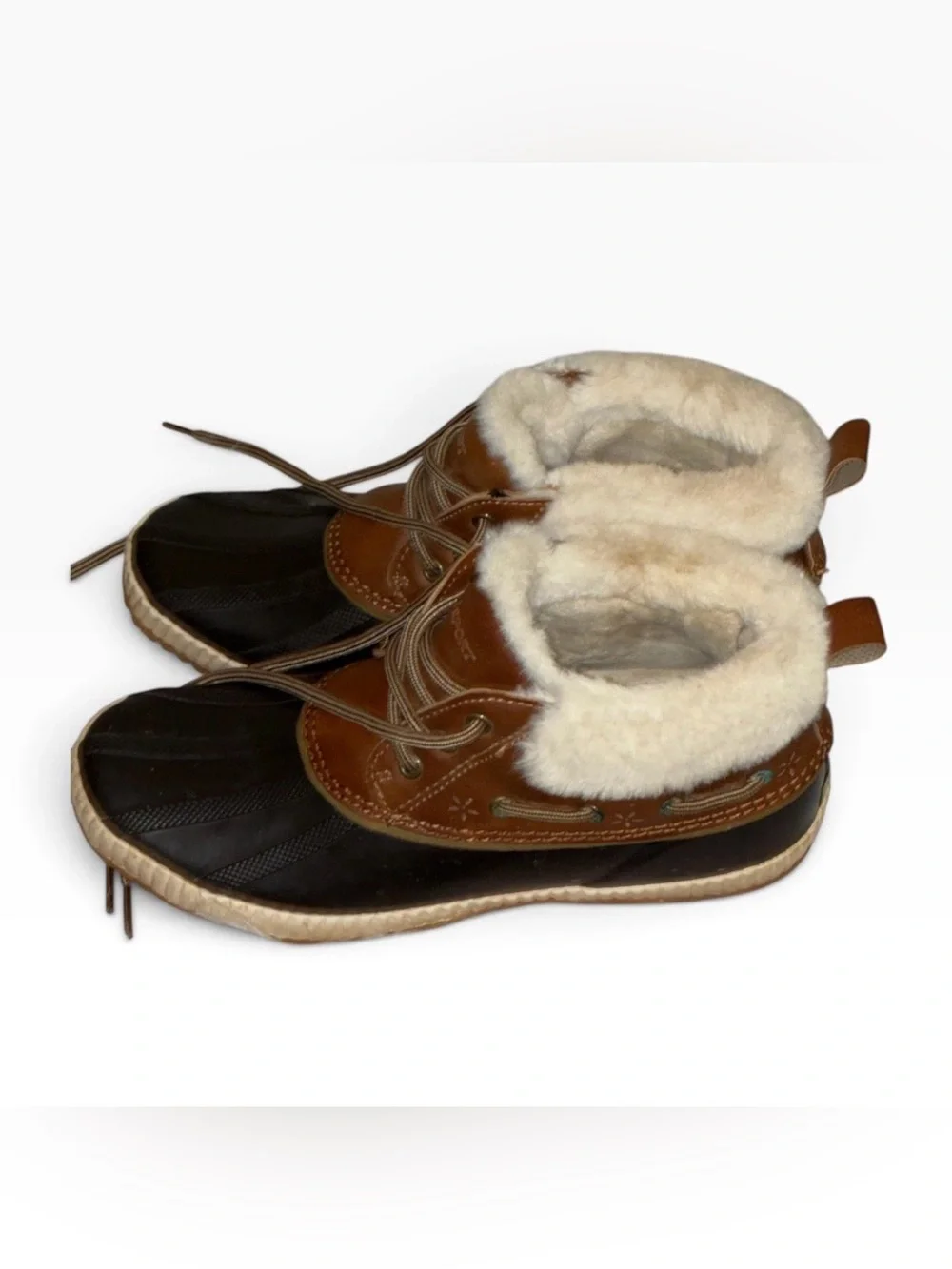 JSport by Jambu Women's Mary Rain Winter Duck Boots soft faux fur trim Sz 8